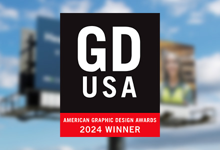 Photo of Department of Labor billboard overlaid with bug for Graphic Design USA American Graphic Deign Awards 2024 Winner